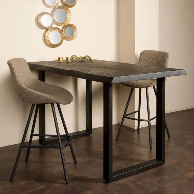 Tower Living Boomstam Bartafel 'Ultimo' Acaciahout, 160 x 90cm, kleur Zwart