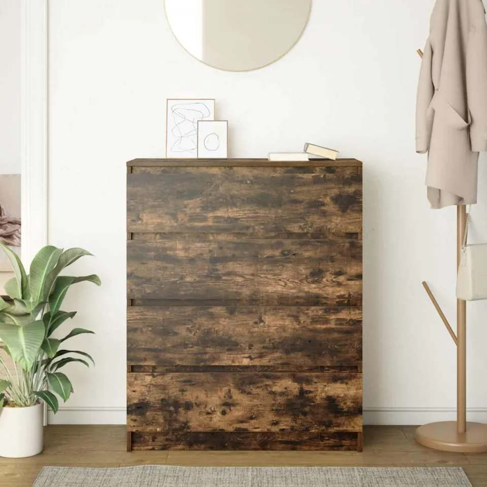 vidaXL Dressoir 80x35x99 cm spaanplaat gerookt eikenkleurig, foto 2