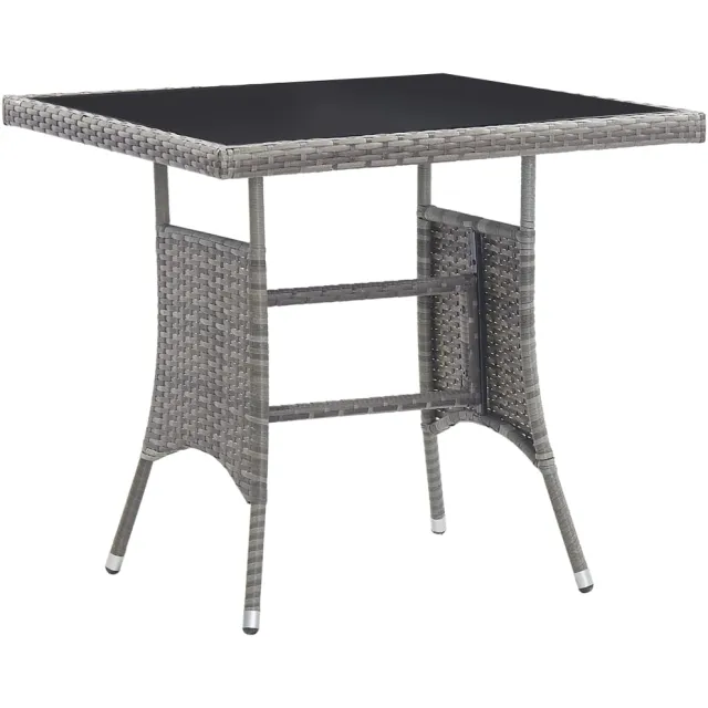 vidaXL Tuintafel 80x80x74 cm poly rattan grijs