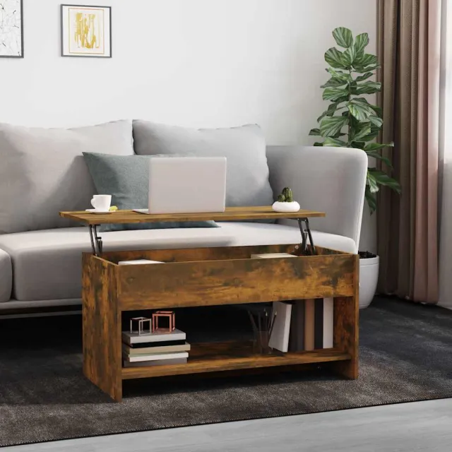 vidaXL Salontafel 102x50x52,5 cm bewerkt hout gerookt eikenkleurig Bruin