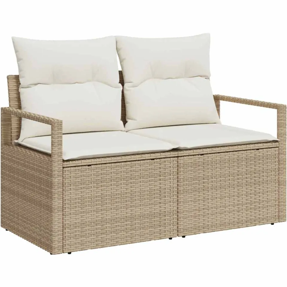 vidaXL Bankstel 10 st Beige poly rattan, foto 4