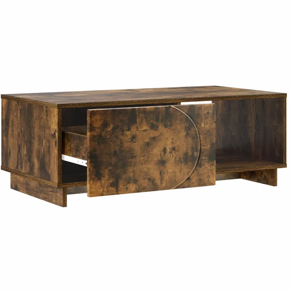 vidaXL Salontafel Gerookt eiken 95 x 50,5 x 35 cm Bewerkt hout Bruin