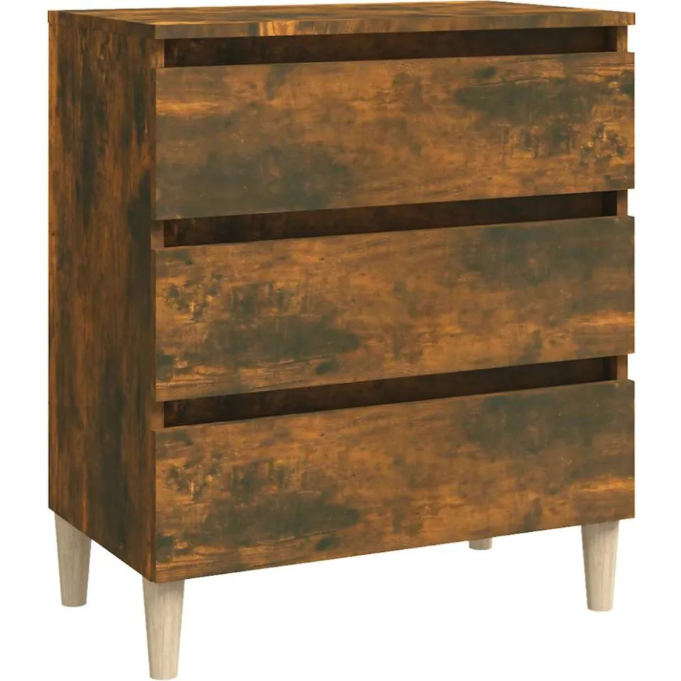 vidaXL Dressoir 60x35x69 cm bewerkt hout gerookt eikenkleurig Bruin