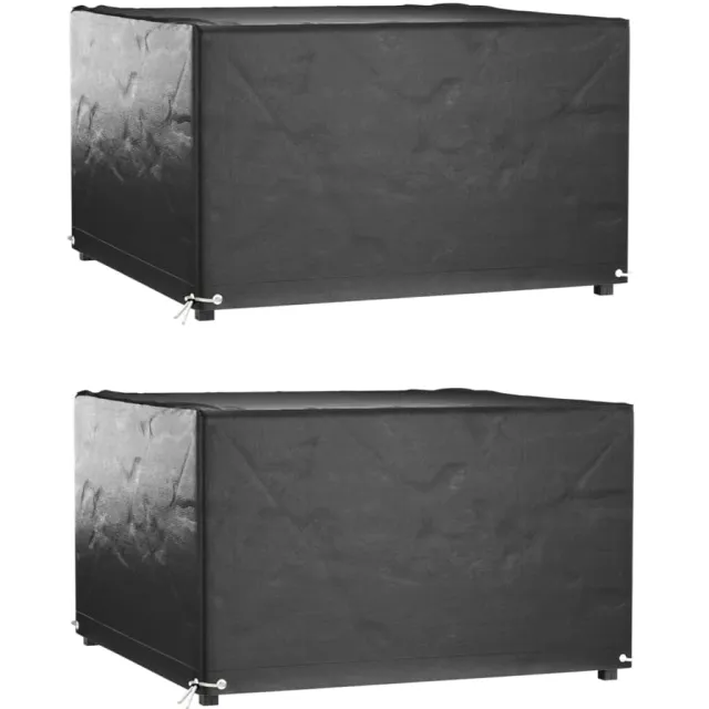 vidaXL Tuinmeubelhoezen 2 st 8 ogen vierkant 125x125x75 cm Zwart