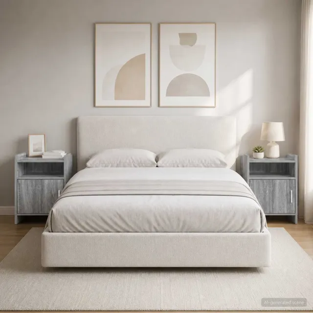 vidaXL Nachtkastjes 2 st Grijs Sonoma 40 x 36 x 60 cm Bewerkt hout, foto 2