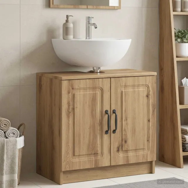 vidaXL Badkamer wastafelkast UTRECHT Artisanaal eiken, foto 2