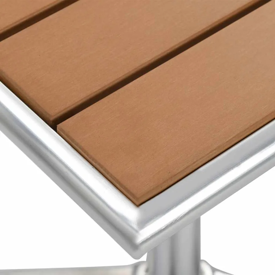 vidaXL Tuintafel 60x60x70 cm aluminium en HKC zilverkleurig, foto 3