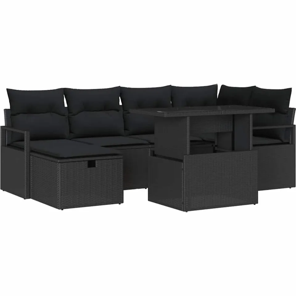 vidaXL Tuin Sofa Set 12 st poly rattan Beige