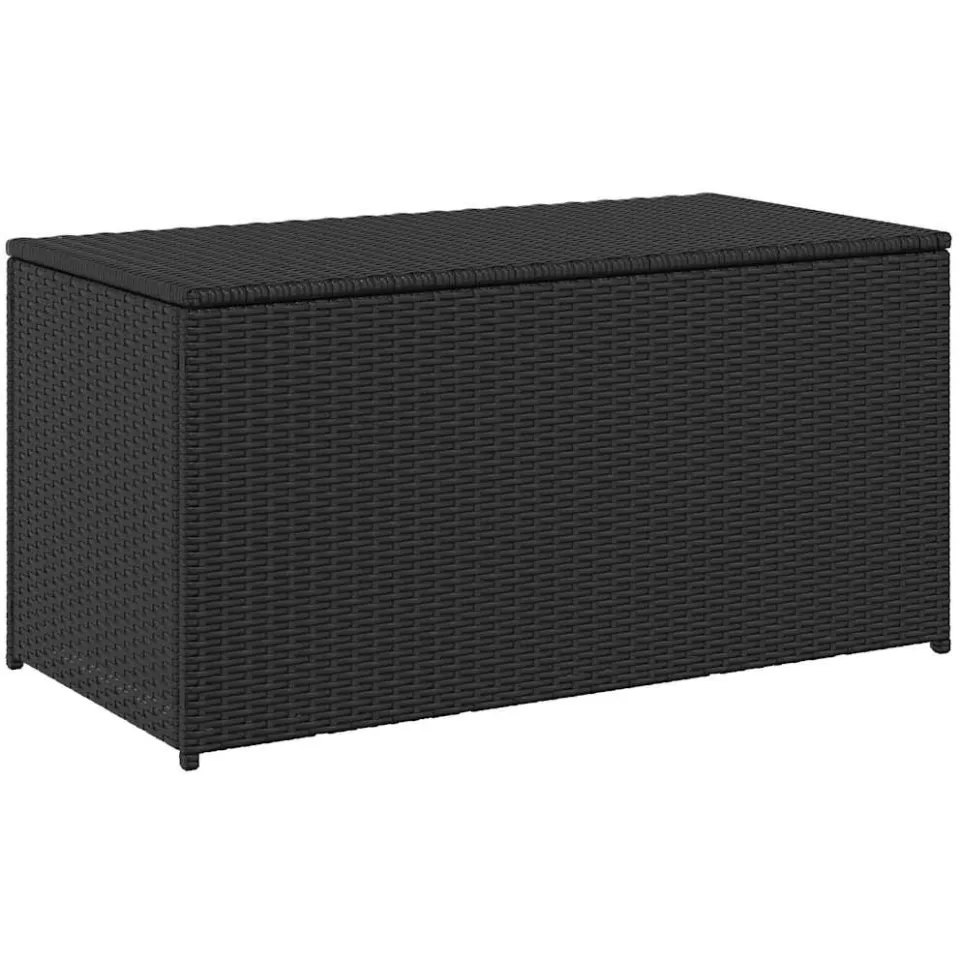 vidaXL Tuinbox 100x50x50 cm poly rattan zwart, foto 3