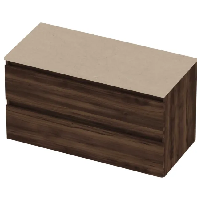 Basic-Line Deck 46 Badmeubelset Greeploos 100x46x58 cm Barista Oak Sand Stone Beige