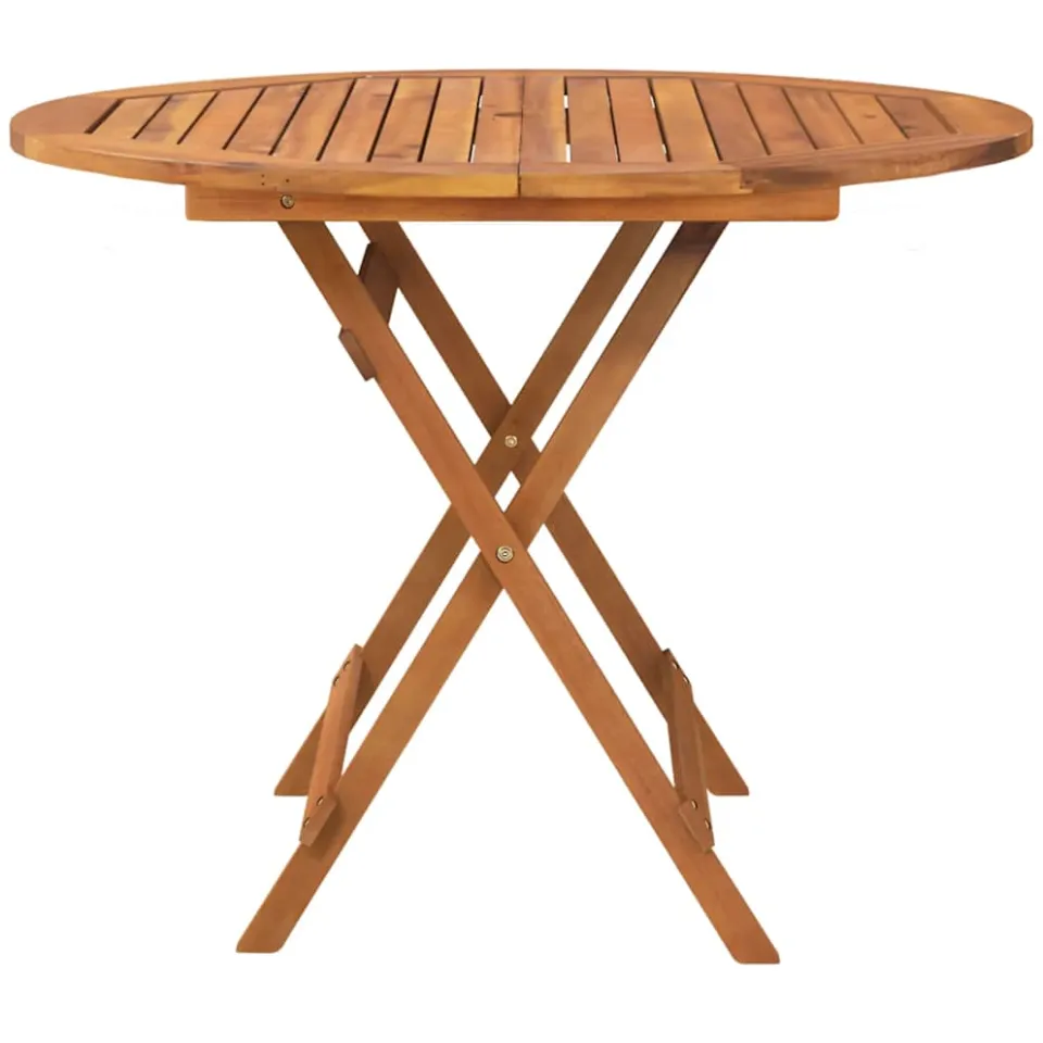 vidaXL Tuintafel inklapbaar Ø 90x75 cm massief acaciahout bruin, foto 4