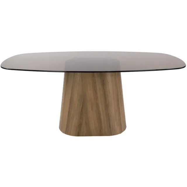 Giga Living Eettafel Tinto - Deens Ovaal Brons Glas - 180cm