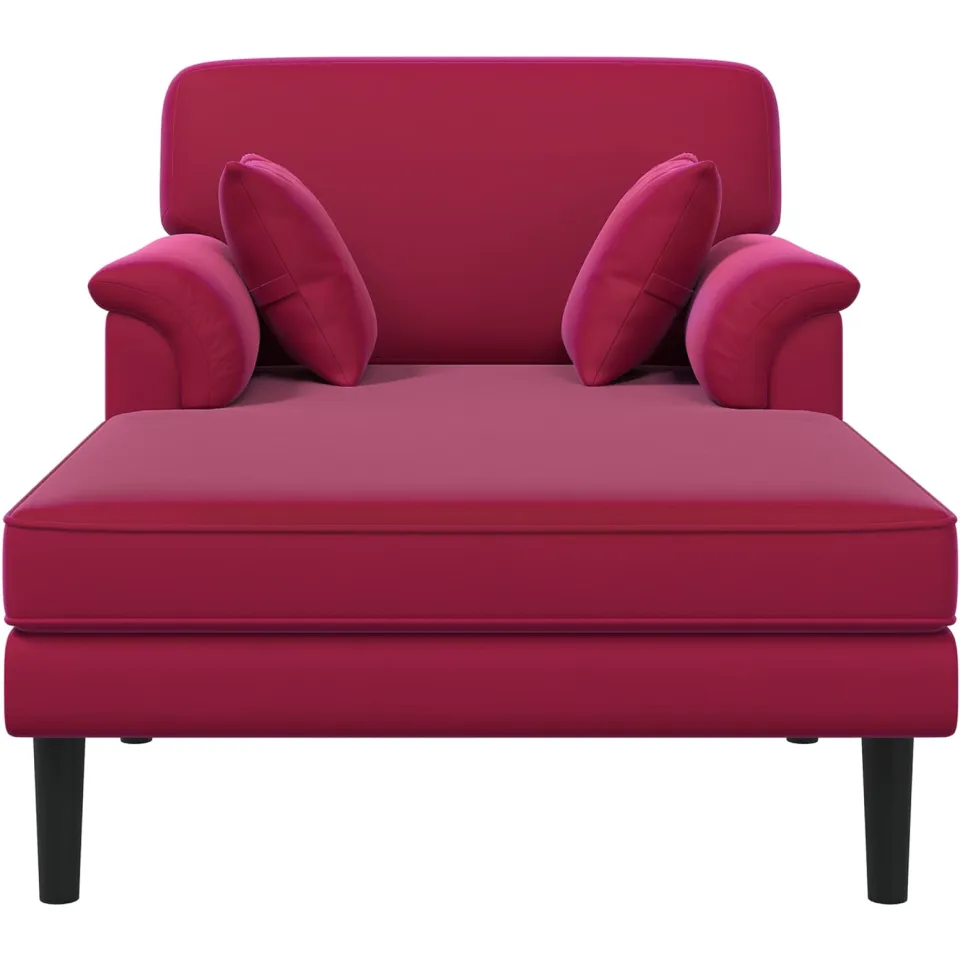vidaXL Chaise longue Wijnrood fluweel Bordeauxrood