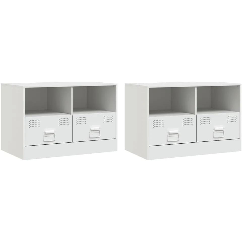 vidaXL Tv-meubelen 2 st 67x39x44 cm staal wit, foto 3