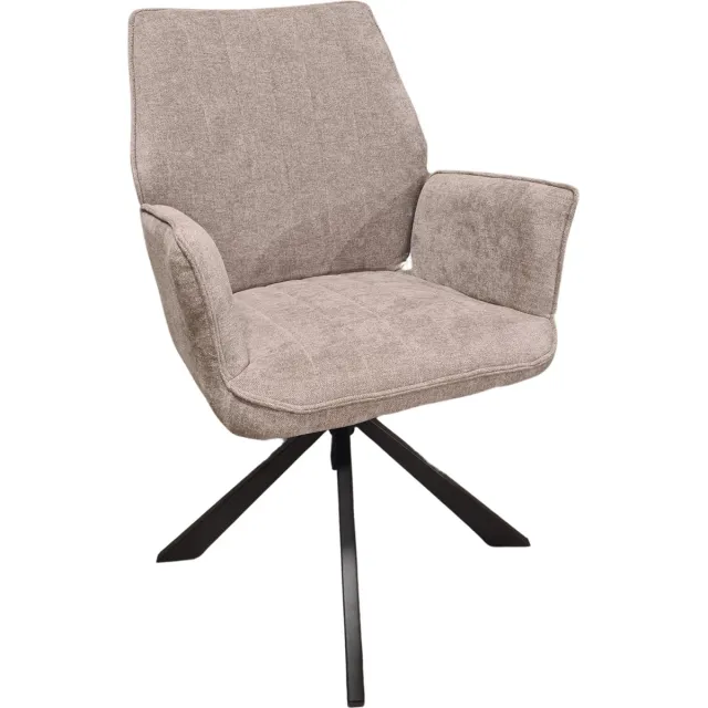 The Seats Eetkamerstoel Scott - 360° draaibaar - Storm Stof - Taupe