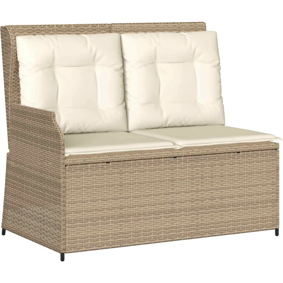 vidaXL Tuinbank Beige poly rattan
