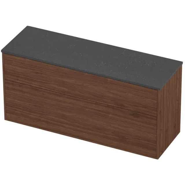 Proline Deck Badmeubelset Hardsteen Voor Grepen Asymmetrisch 140x46x67 cm Blue Stone Indian Walnut Houtlook