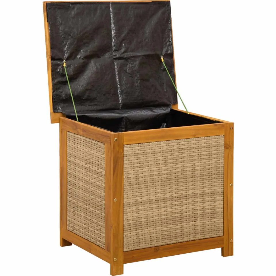 vidaXL Tuinopslagdoos 88 L Massief Acaciahout 60 x 50 x 56 cm Beige