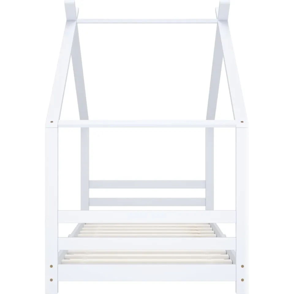 vidaXL Kinderbedframe massief grenenhout wit 90x200 cm, foto 3