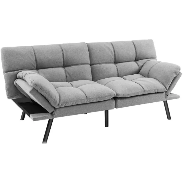GranMaison Slaapbank - Uitklapbaar - Slaapstoel - Logeerbed - Zetelbed - Slaapfauteuil - Vouwbed - 2 persoons - Zeer comfortabel - Grijs