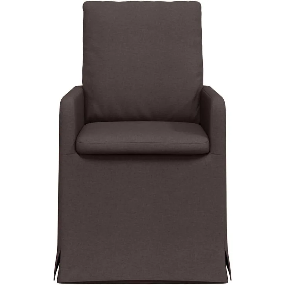vidaXL Eettafelstoelen 2 st Stof Donkerbruin 57 x 67 x 98 cm bruin, foto 4