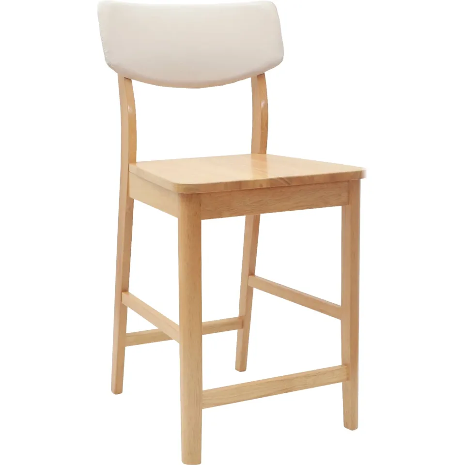 vidaXL Eettafelstoelen 2 st Massief Rubberhout Naturel 48 x 49 x 95 cm, foto 4