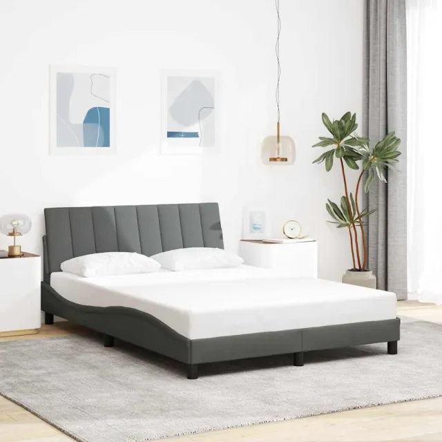 vidaXL Bedframe zonder matras "Hanko" 120x200 cm stof donkergrijs