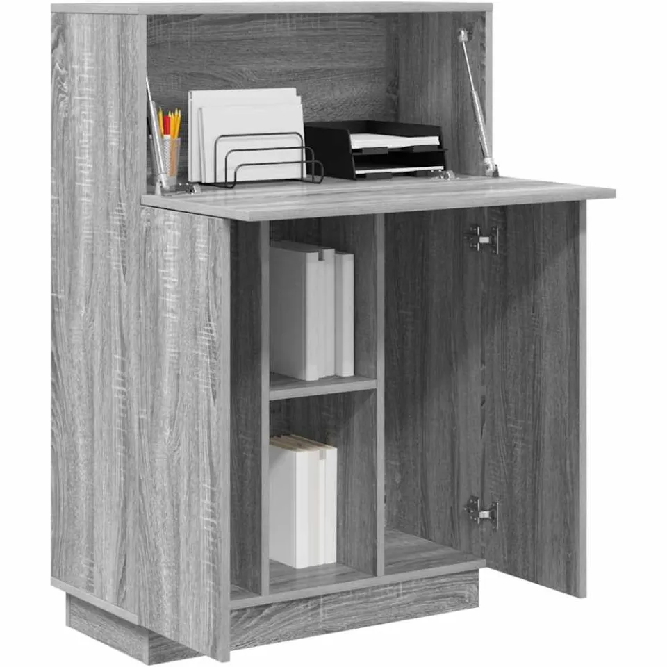vidaXL Bureau Grijs Sonoma 71,5 x 31,5 x 106,5 cm Bewerkt hout