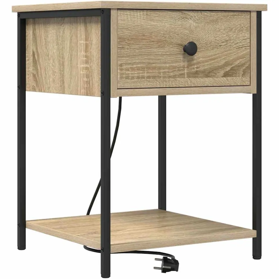 vidaXL Nachtkastje Sonoma Eiken 42 x 41 x 56 cm Bewerkt hout, foto 3