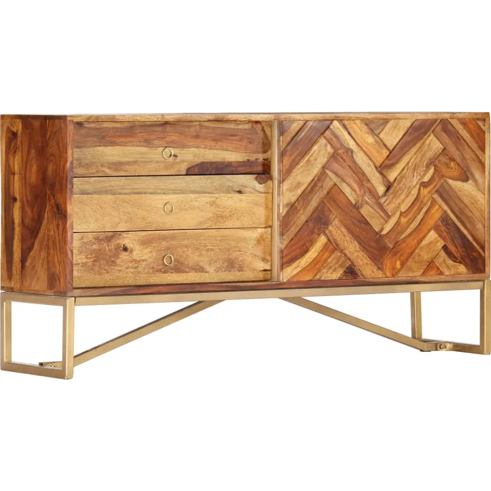 vidaXL Dressoir 118x30x60 cm massief acaciahout bruin, foto 4