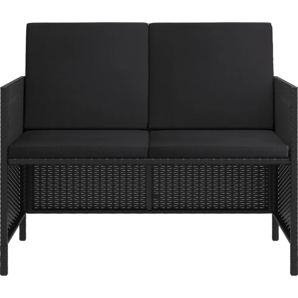 vidaXL 6-delige Tuinset met kussens poly rattan zwart, foto 4
