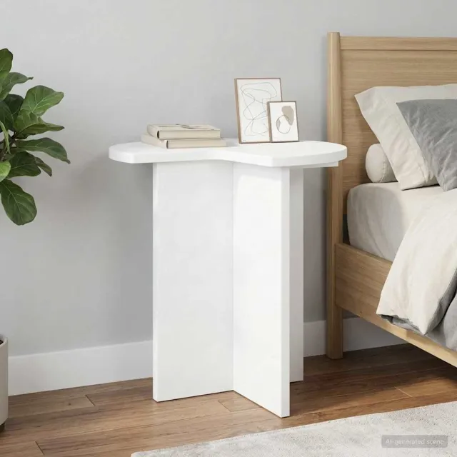 vidaXL Bijzettafel 2 st Wit Ø 39 x 38 cm Bewerkt hout