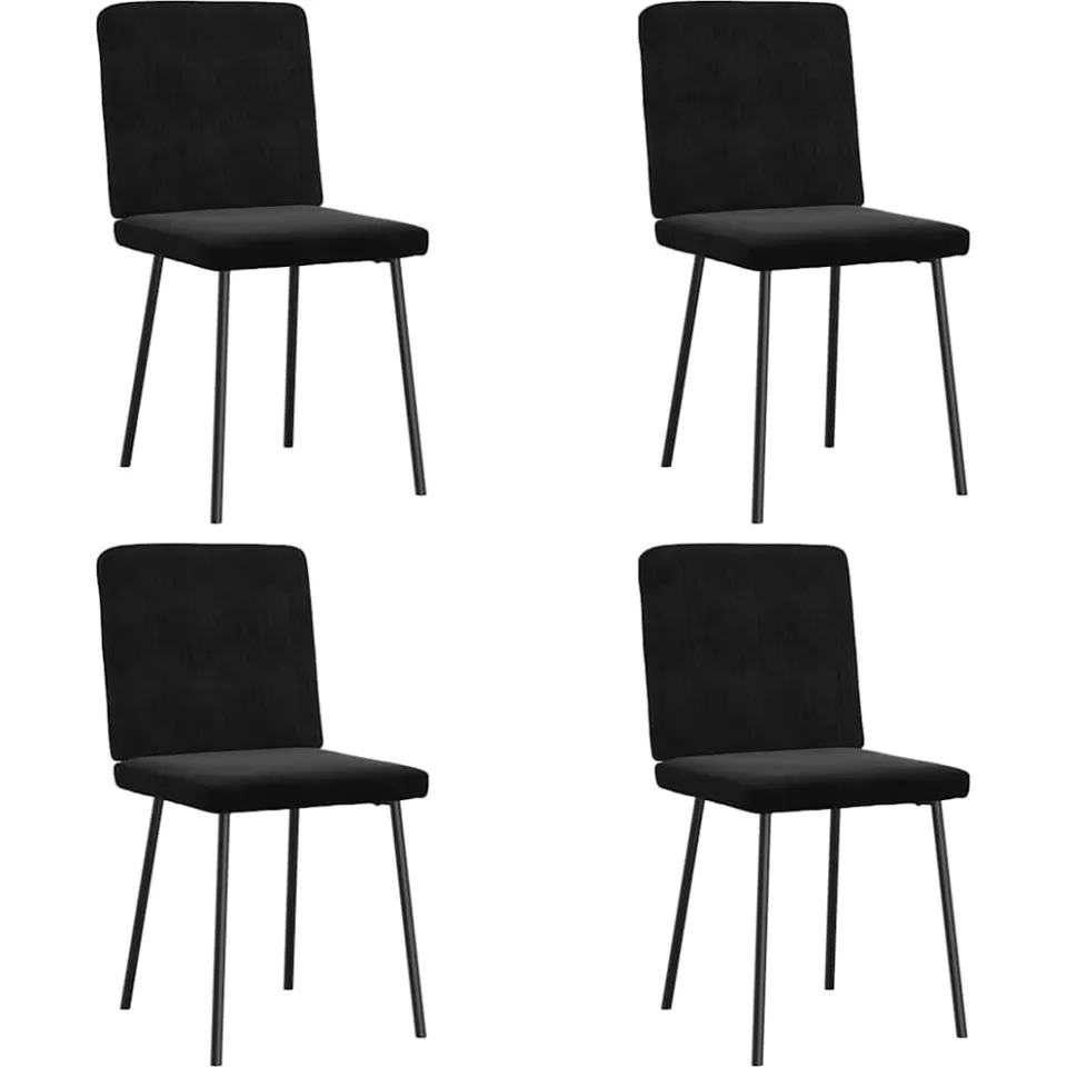 vidaXL Eetkamerstoelen 4 st fluweel zwart, foto 3