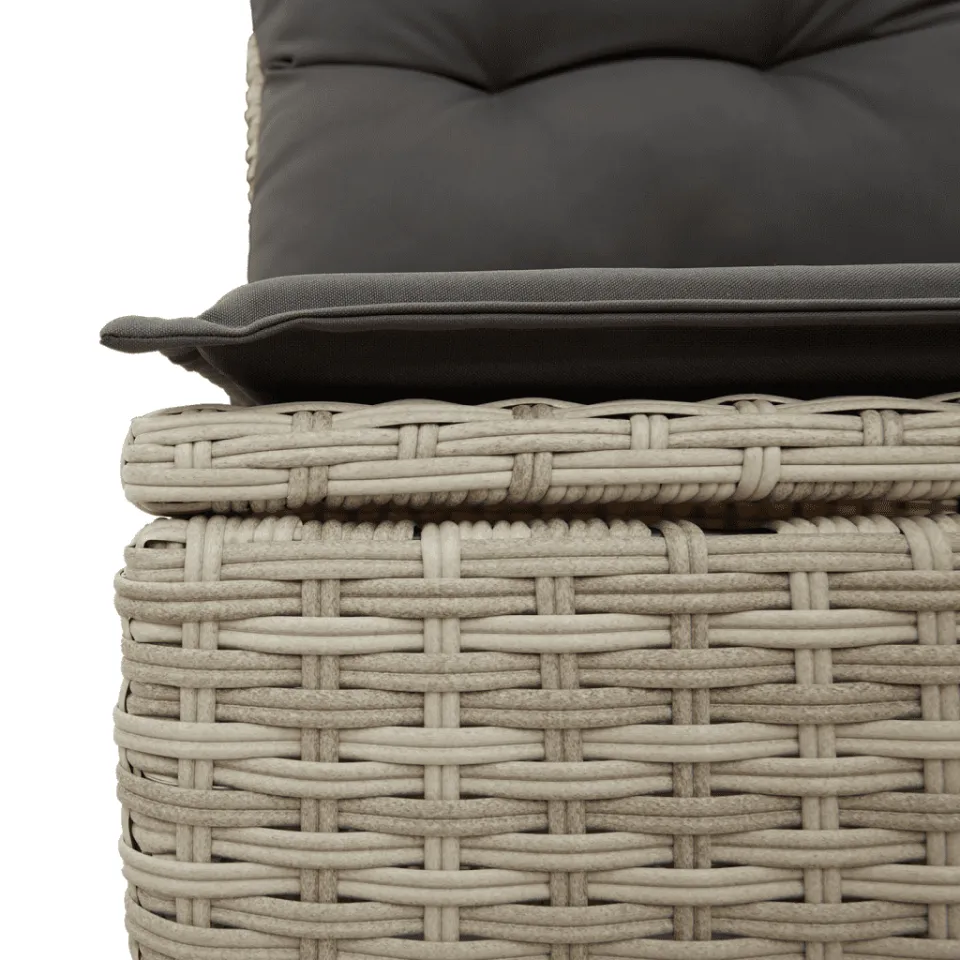 vidaXL 13-delige Loungeset met kussens poly rattan lichtgrijs grijs, foto 4