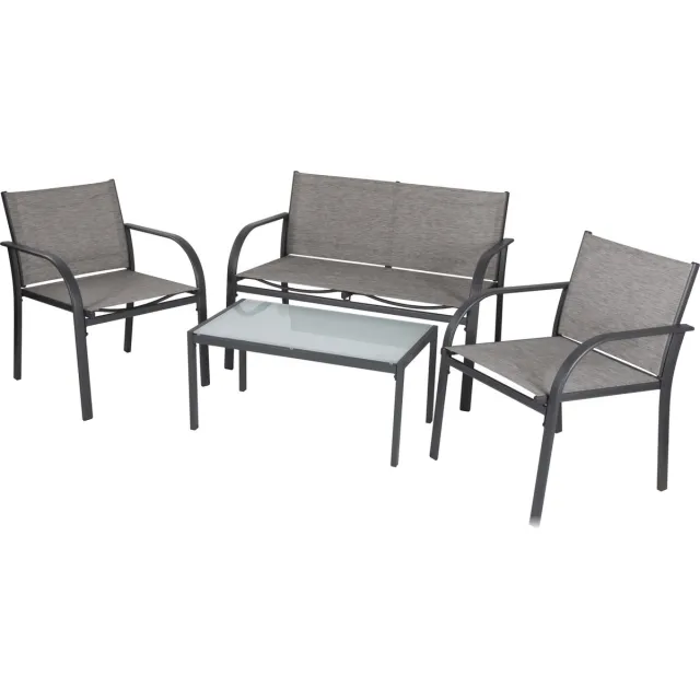 Lifetime Garden Tuinset - Parijs Loungeset - 4 Stuks - Tuinstoelen, Loveseat en Tafel - Rotan - Grijs - Tuin, Balkon en Terras