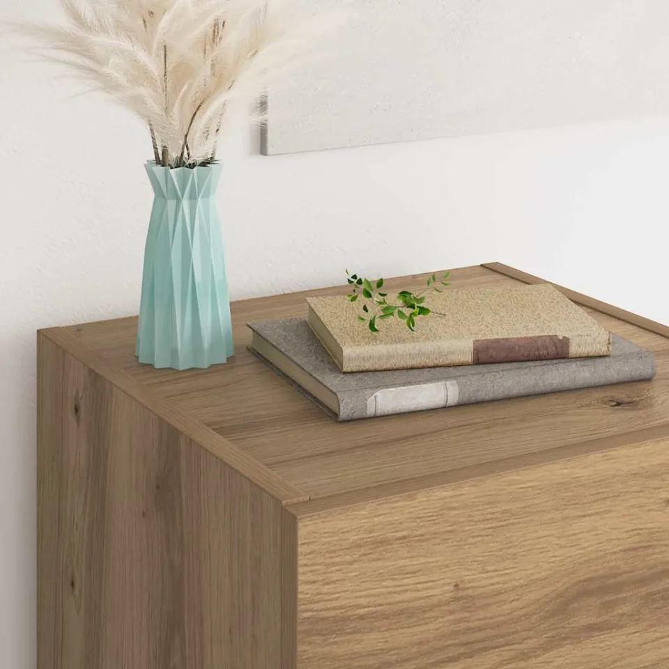 vidaXL Dressoir Artisan Eiken 34,5 x 34 x 90 cm Bewerkt hout, foto 4