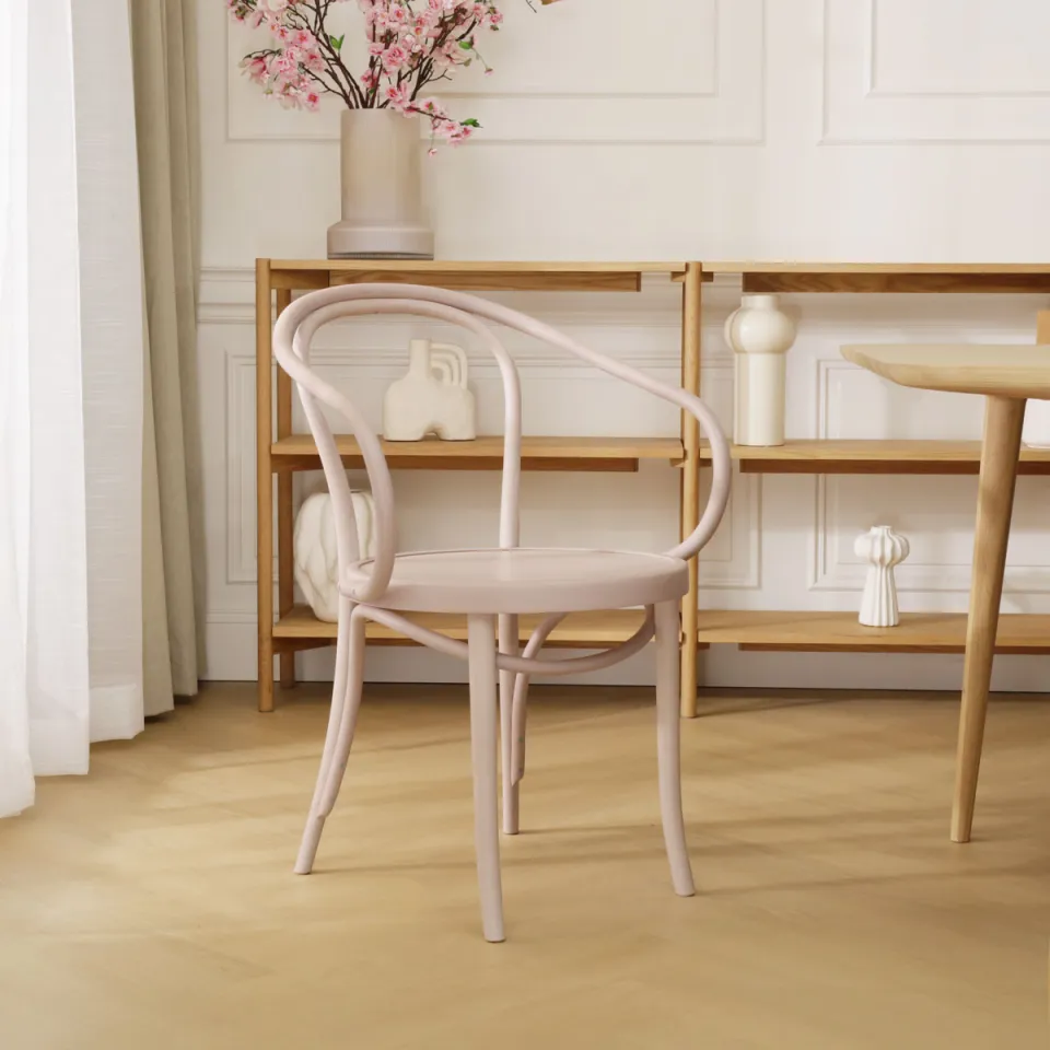 Fameg Venice No. 9 houten eetkamerstoel met armleuningen whitewash, foto 2