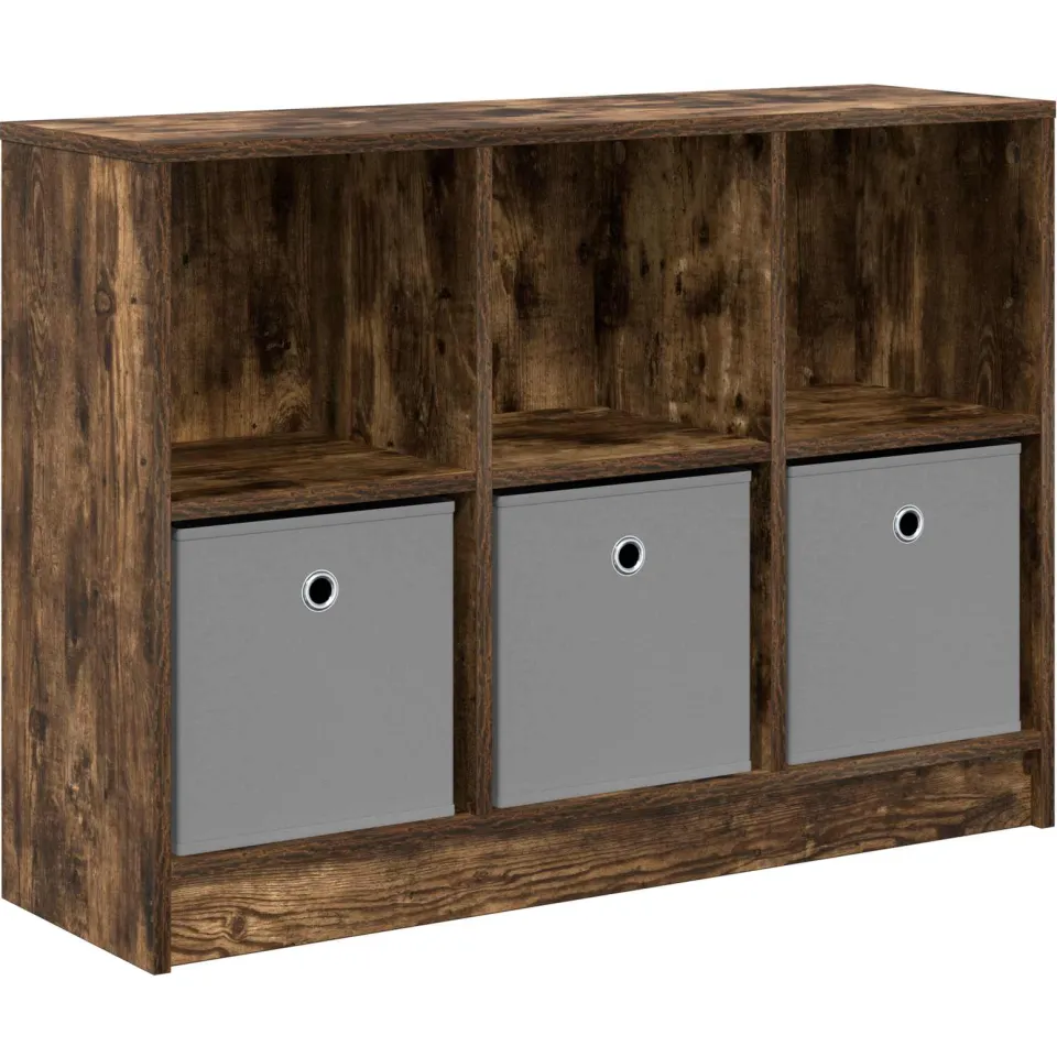 vidaXL Dressoir Gerookt eiken 88,5 x 27,5 x 63,5 cm, foto 3