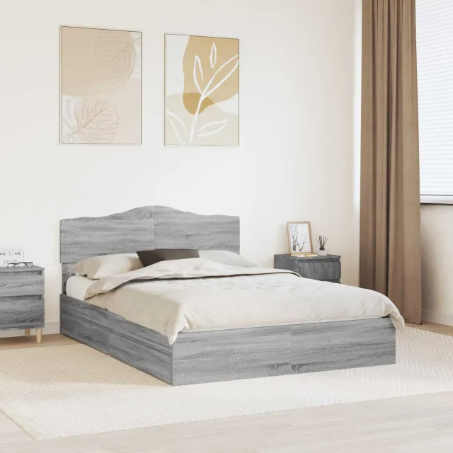 vidaXL Bedframe met lade Sonoma Eiken 150 x 200 cm Bewerkt hout Bruin