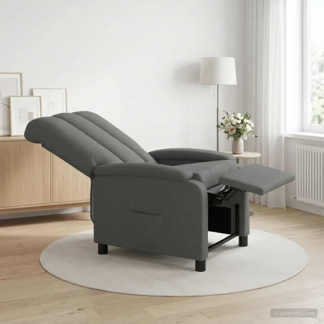 vidaXL Relaxfauteuil Donkergrijs Stof