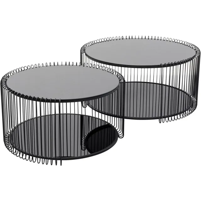 Kare Design Salontafel Wire Double Black Set van 2 Zwart