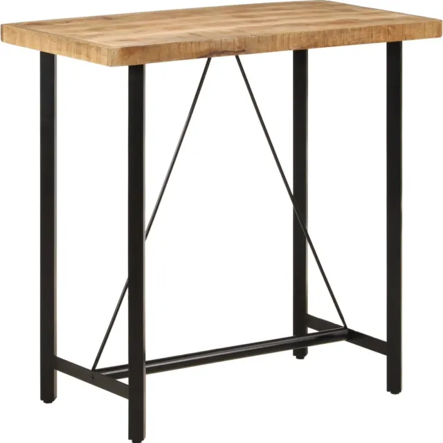 vidaXL Bartafel - 110x55x107 - cm - massief - mangohout - en - ijzer Bruin