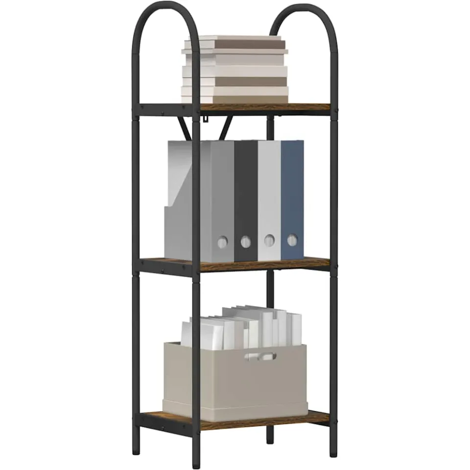vidaXL Boekenkast 3-laags 40 x 30 x 109 cm Bewerkt hout Gerookt eiken Bruin