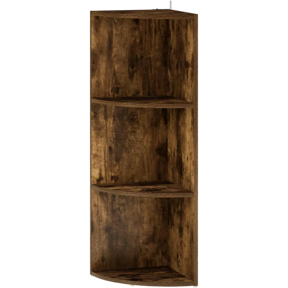 vidaXL Hoekplank 3-laags 41,5 x 41,5 x 107,5 cm Bewerkt hout bruin, foto 3