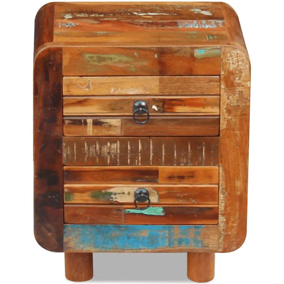 vidaXL Nachtkastje 43x33x51 cm massief gerecycled hout Bruin