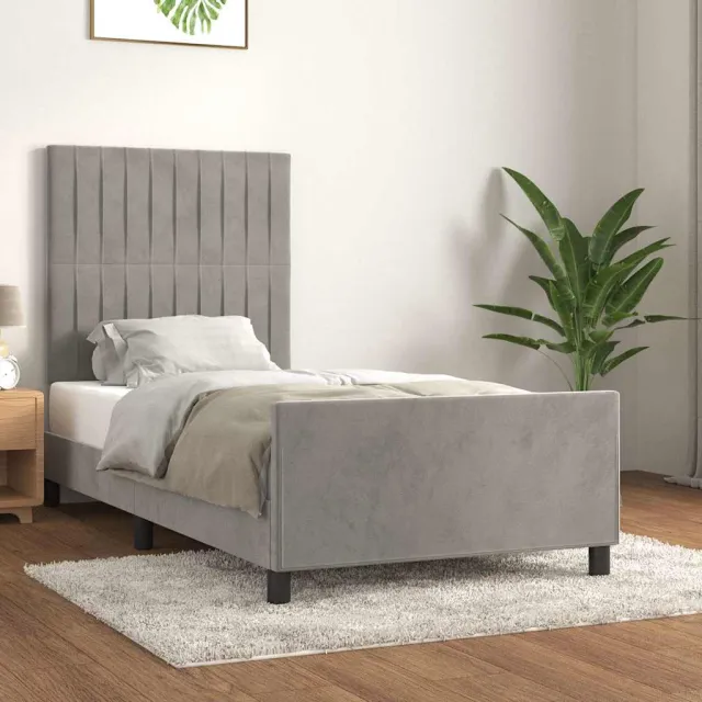 vidaXL Bedframe zonder matras 80x200 cm fluweel lichtgrijs