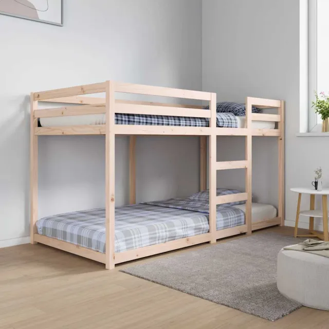 vidaXL Stapelbedframe zonder matras massief grenenhout 90x190 cm bruin