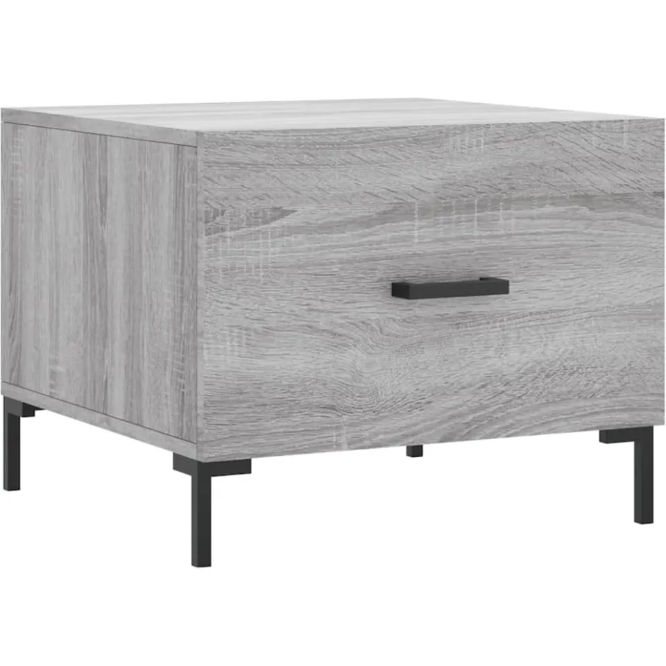vidaXL Salontafels 2 st 50x50x40 cm bewerkt hout grijs sonoma eiken