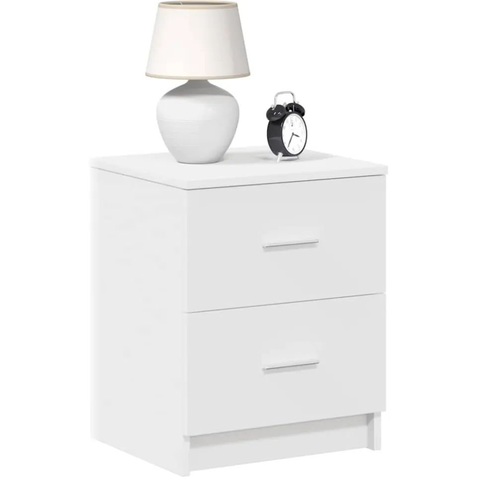 vidaXL Nachtkastjes 2 st met 2 lades 40x36x50 cm wit Zwart