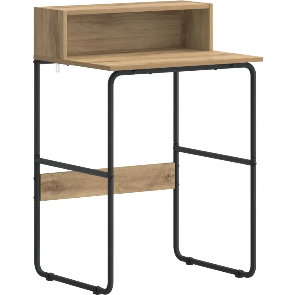 vidaXL Bureau met opbergruimte Artisanaal eiken 60 x 50 x 91 cm, foto 3